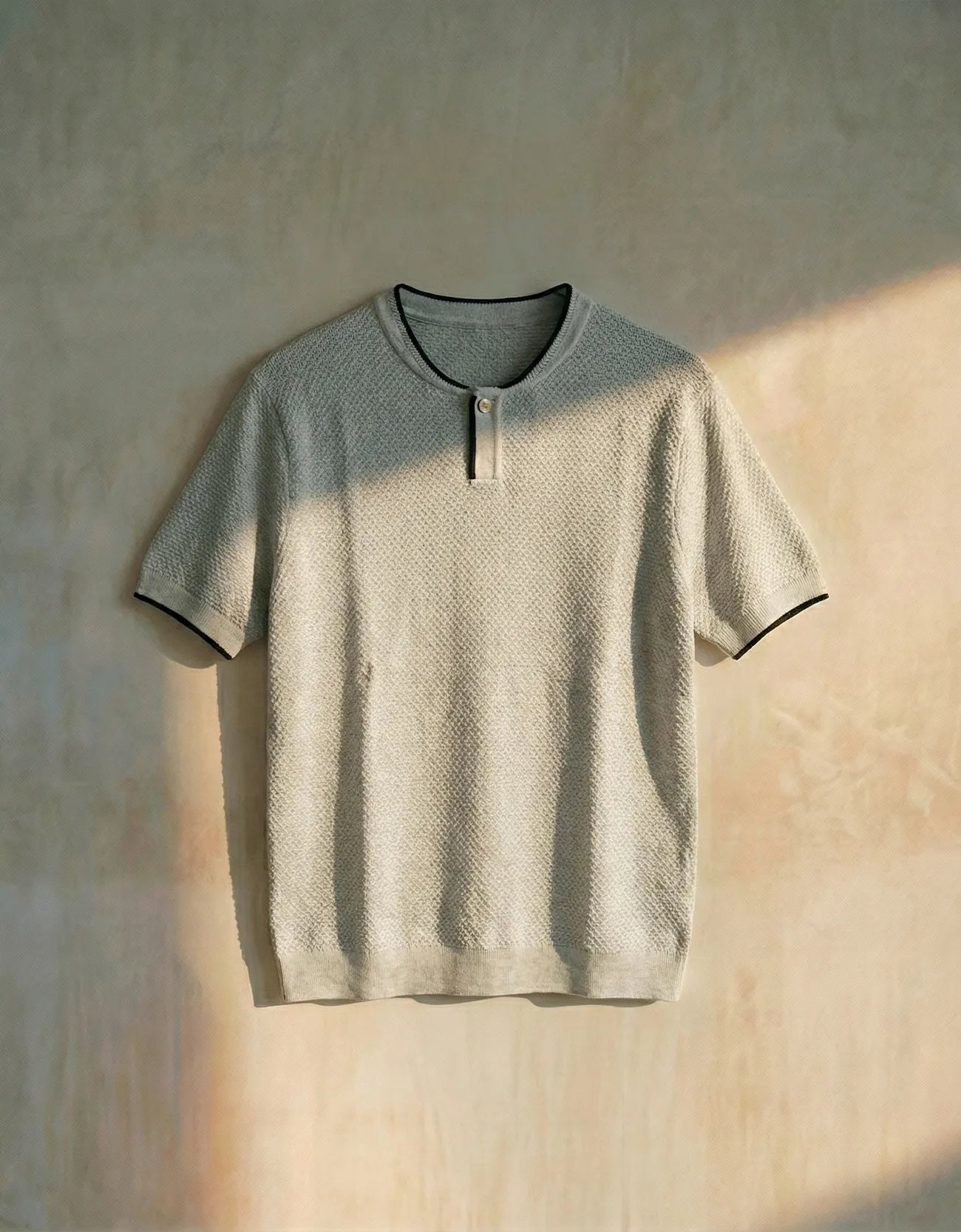 TEXTURED HENLEY SHIRT