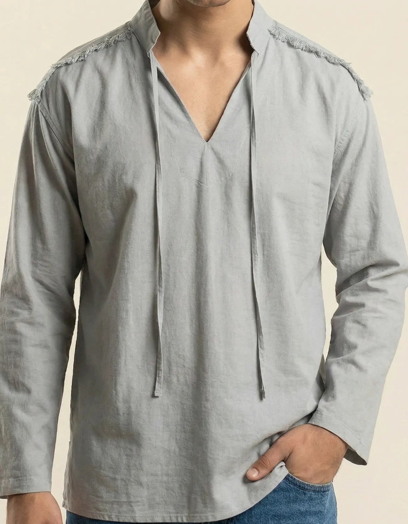 LINEN V-NECK SHIRT