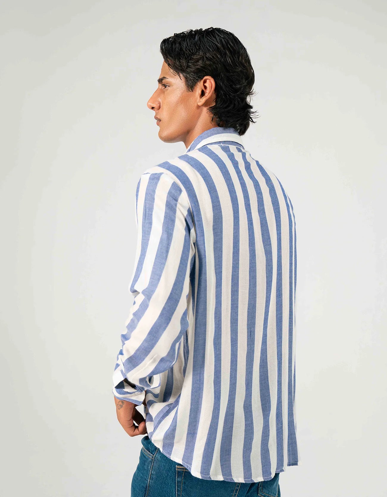STRIPED COLLARED SHIRT