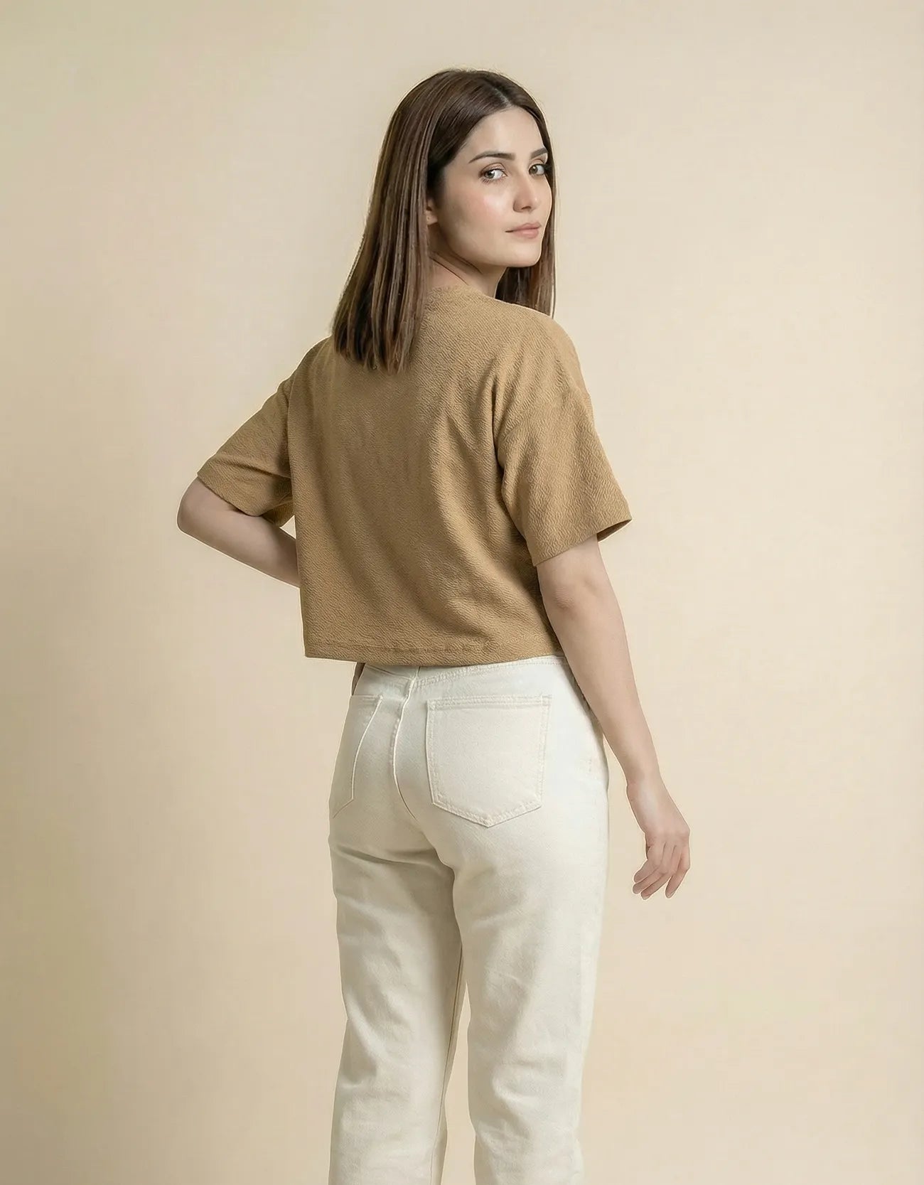 CROP TEXTURED TEE