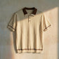 Knitted Contrast Collar Polo