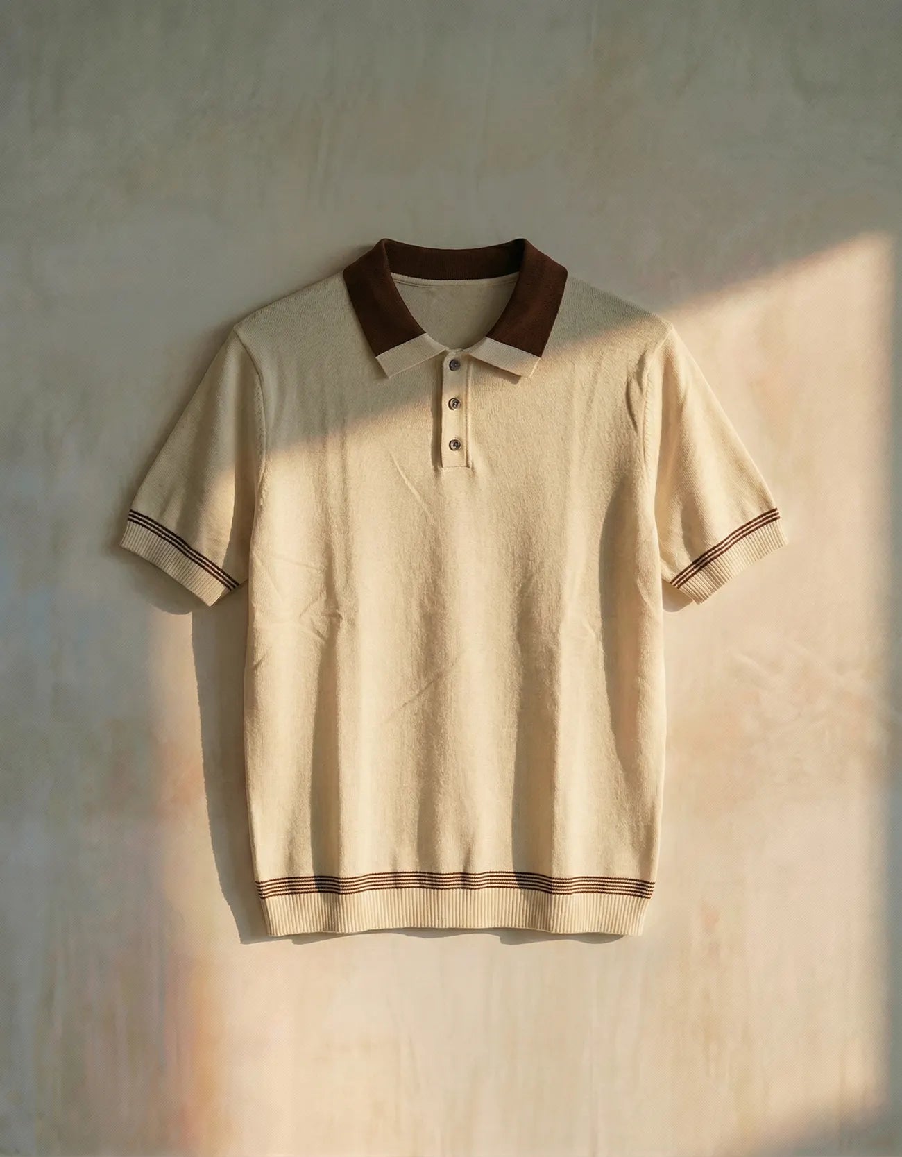 Knitted Contrast Collar Polo