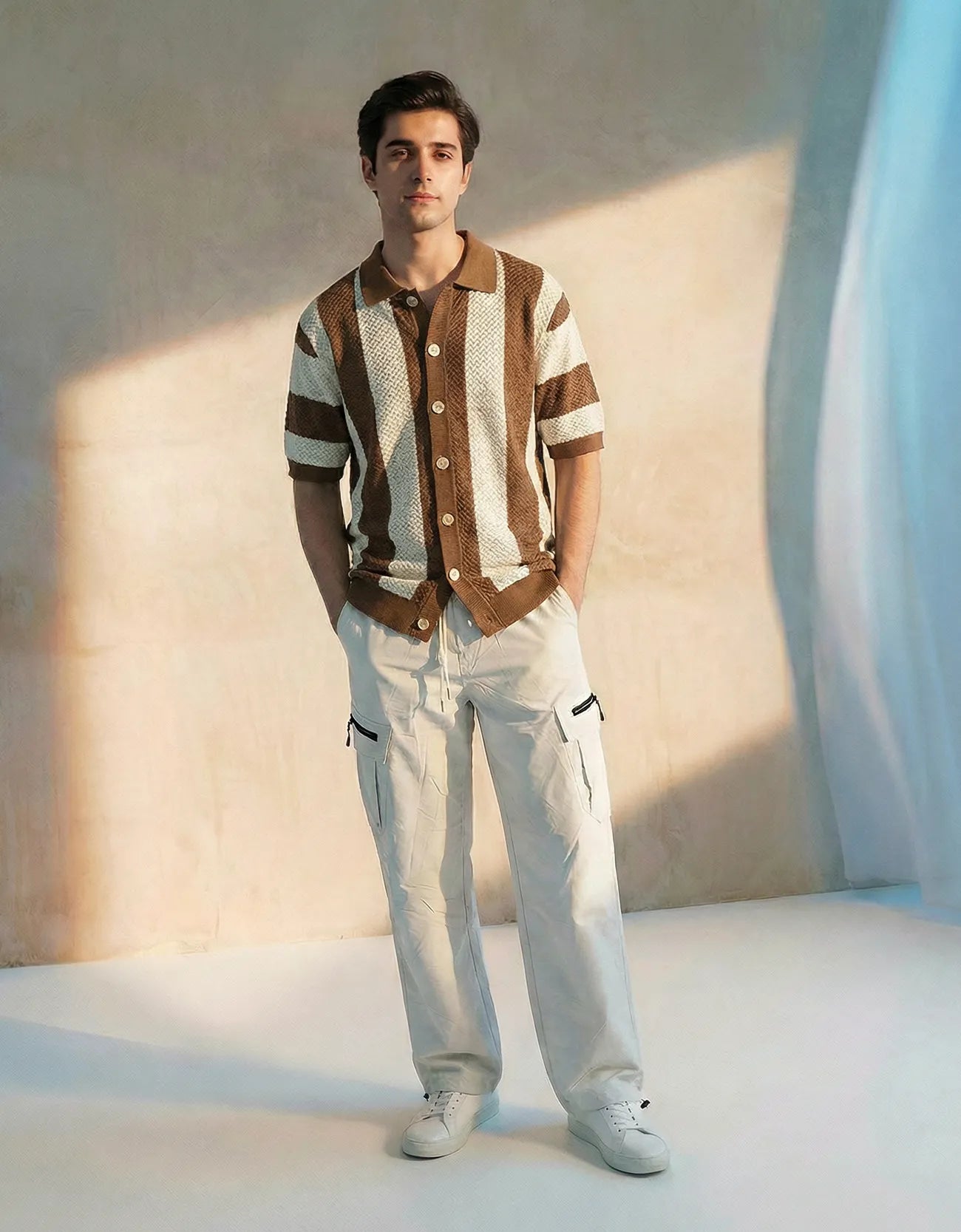 JACQUARD TEXTURE KNITTED SHIRT