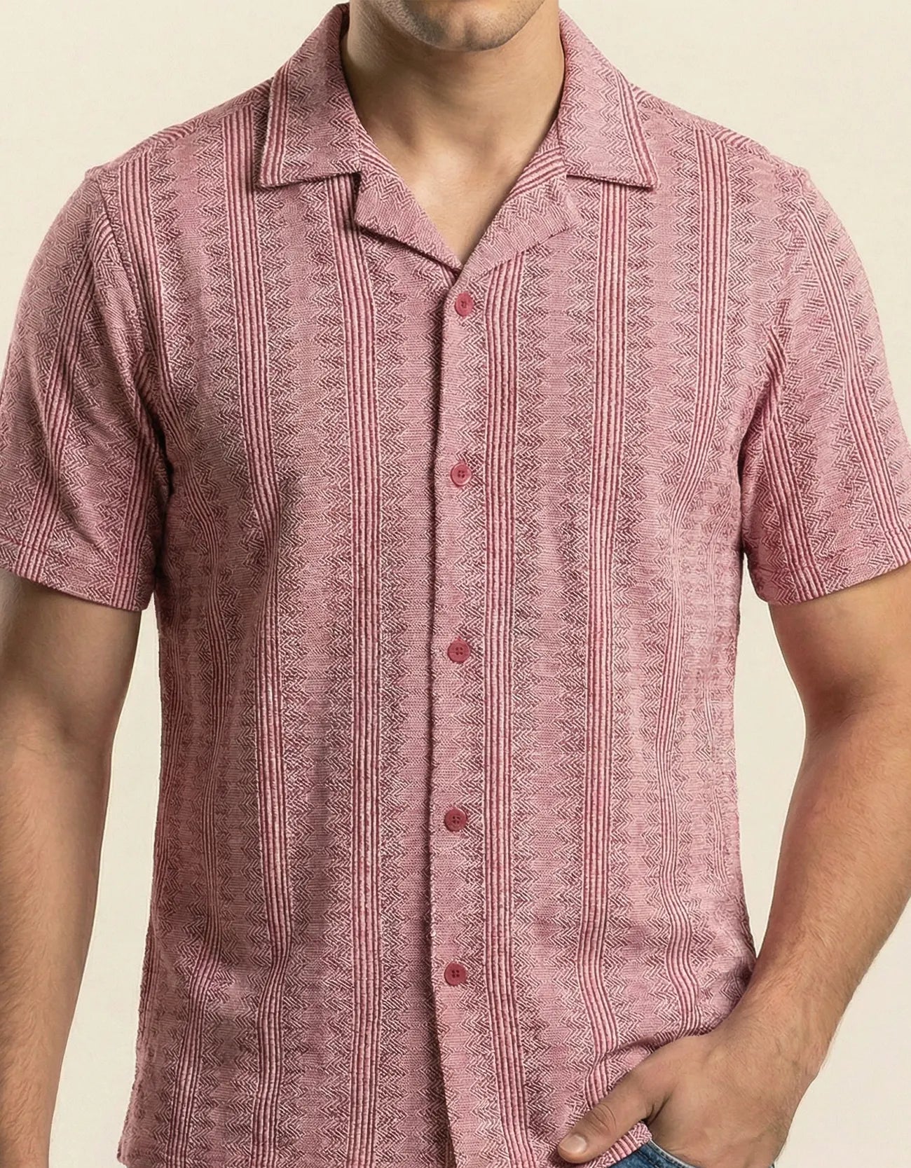 JACQUARD BUTTONDOWN SAFARI SHIRT