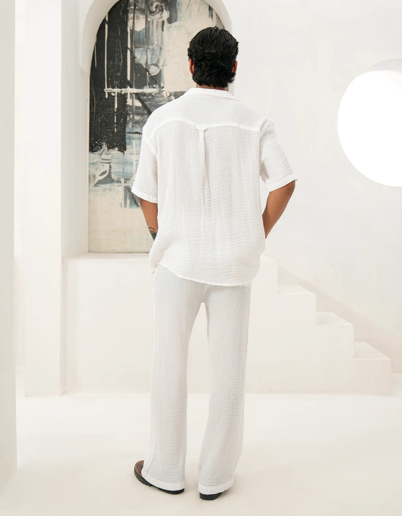 WAFFLE TEXTURED TROUSER