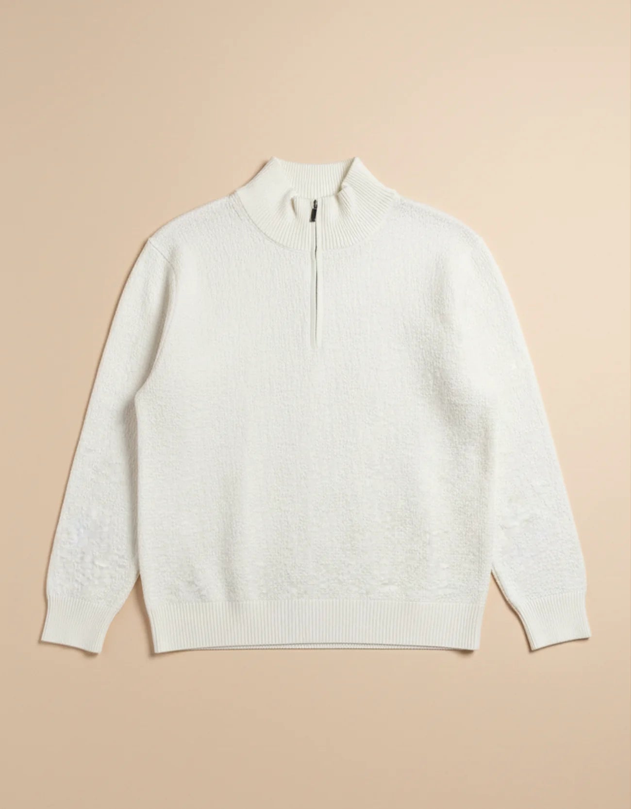 MOCK NECT TEXTURED SWEATER
