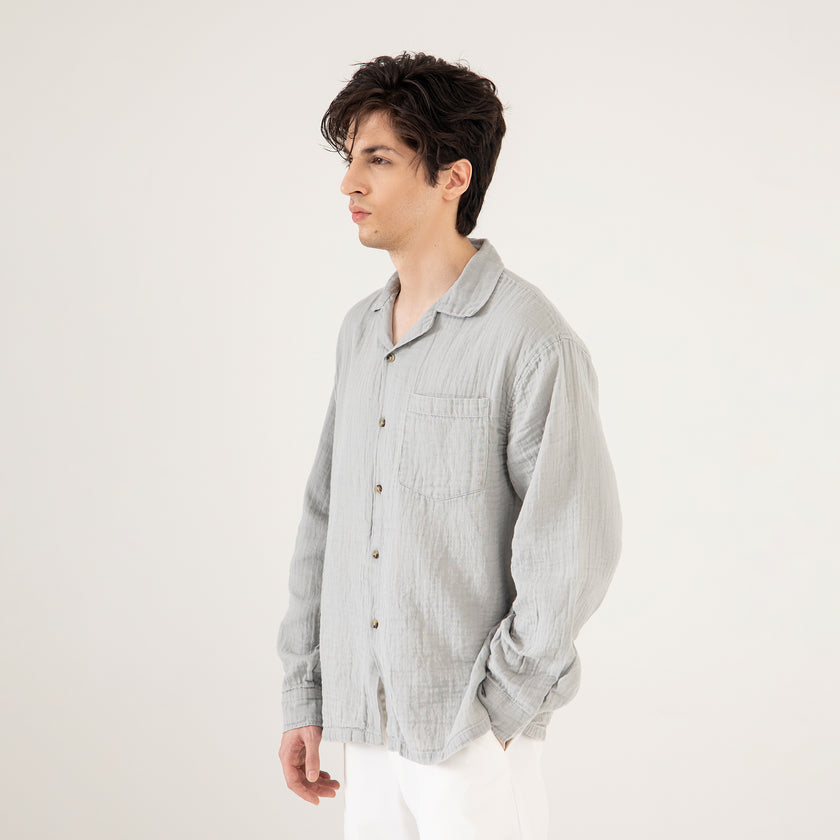 MUSLIN CAMP COLLAR SHIRT