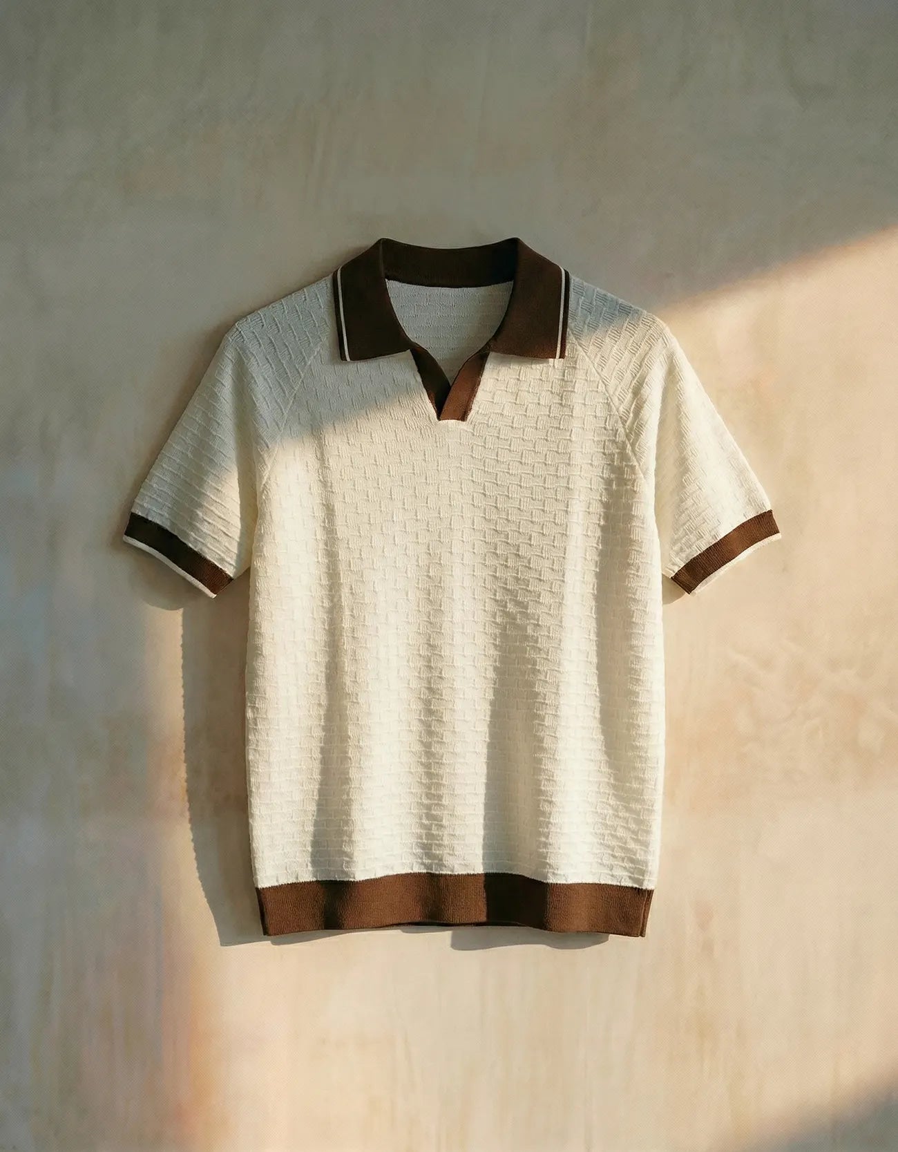 TEXTURED JOHNNY COLLAR SHIRT