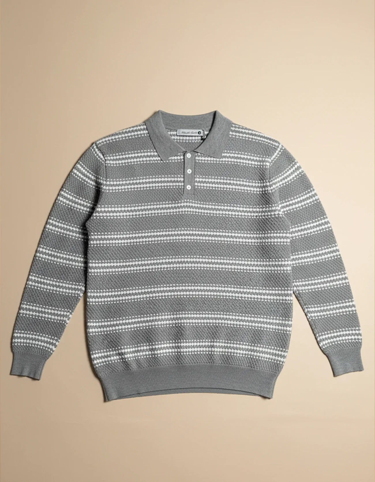 TEXTURED POLO SWEATER
