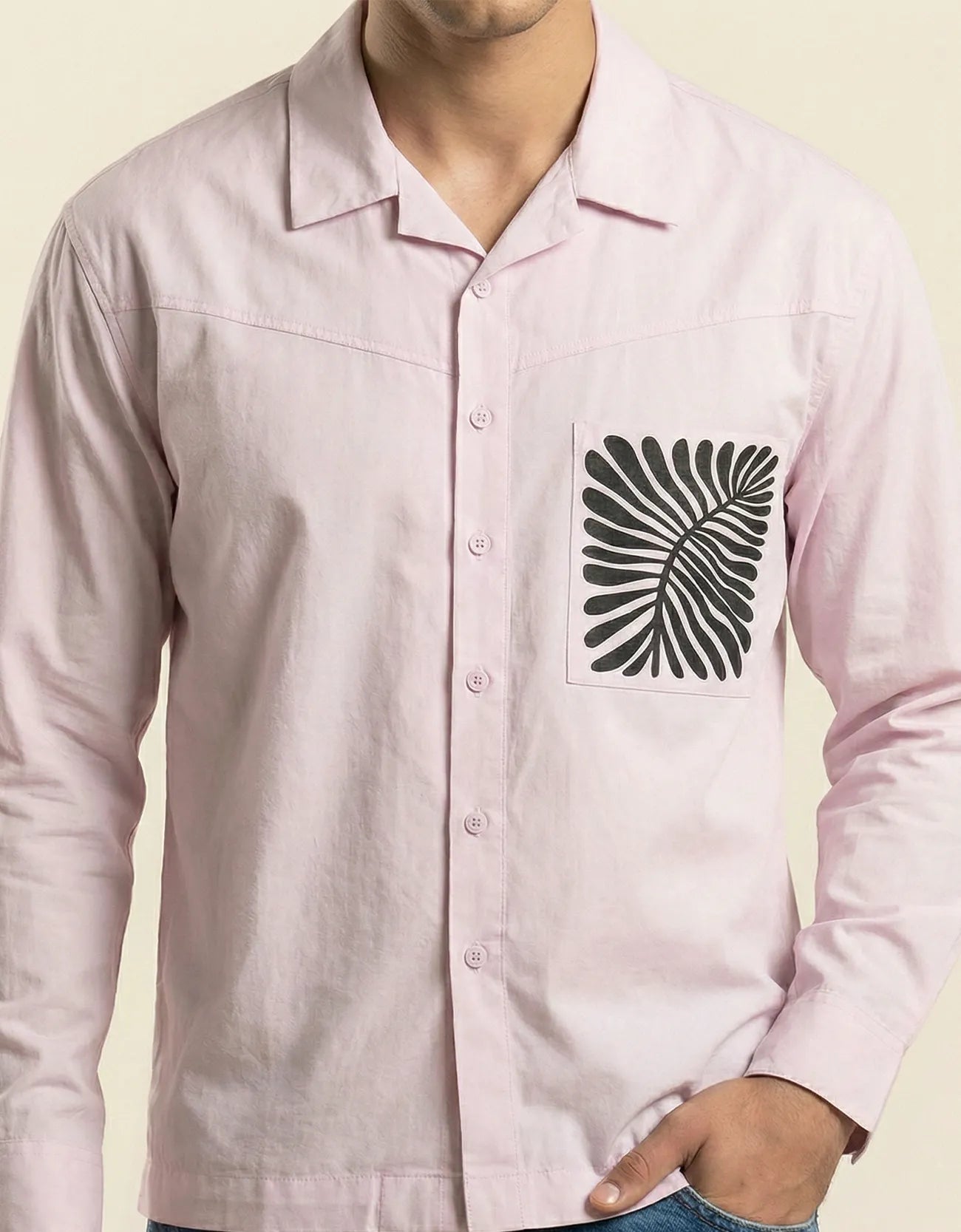 POPLIN PRINTED POCKET SHIRT
