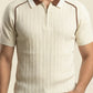 RIB TEXTURED QUARTER ZIPPER