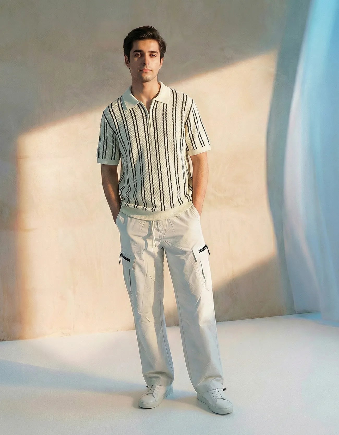 Textured Knit Quarter-Zipper