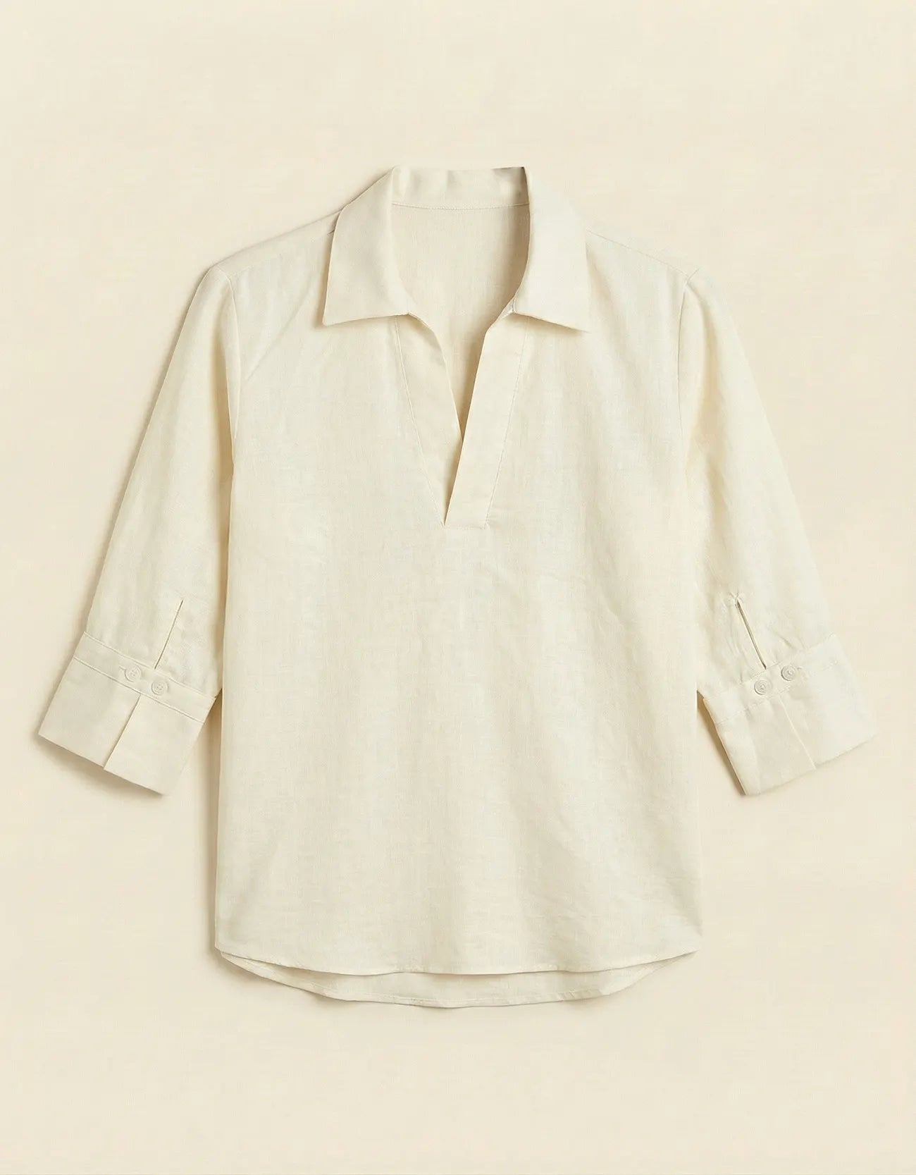 LINEN INVERTED PLEAT TOP