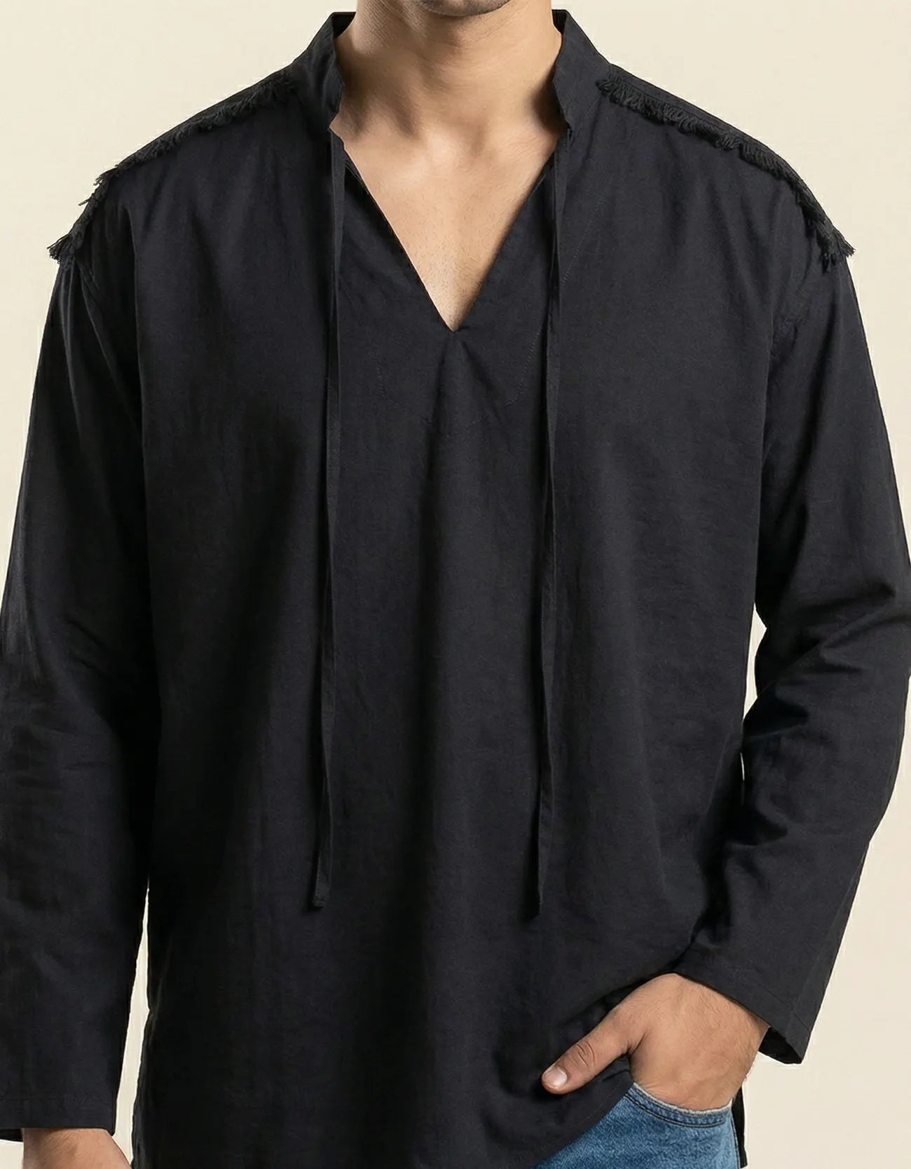 LINEN V-NECK SHIRT