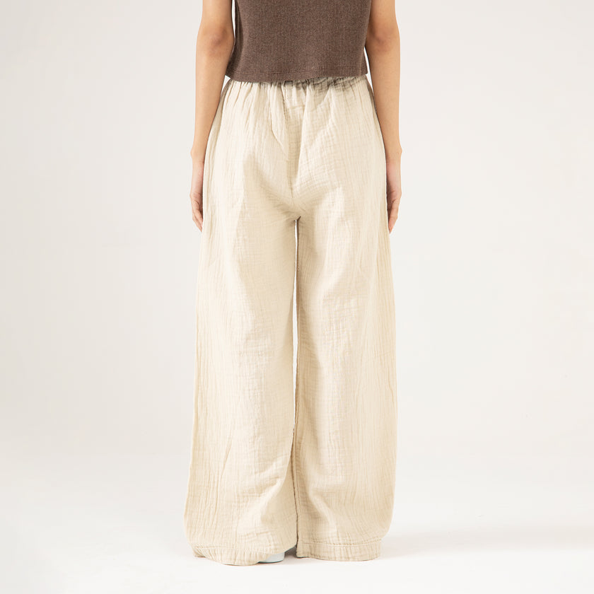 WIDE LEG MUSLIN TROUSER