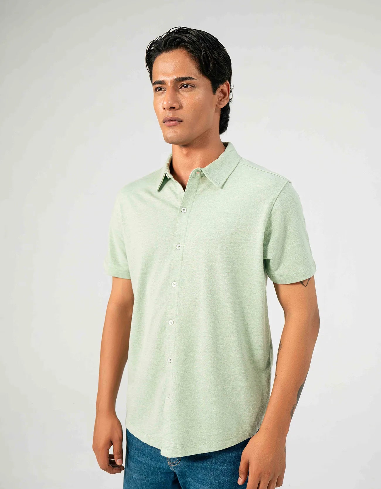 KNITTED BUTTON UP SHIRT