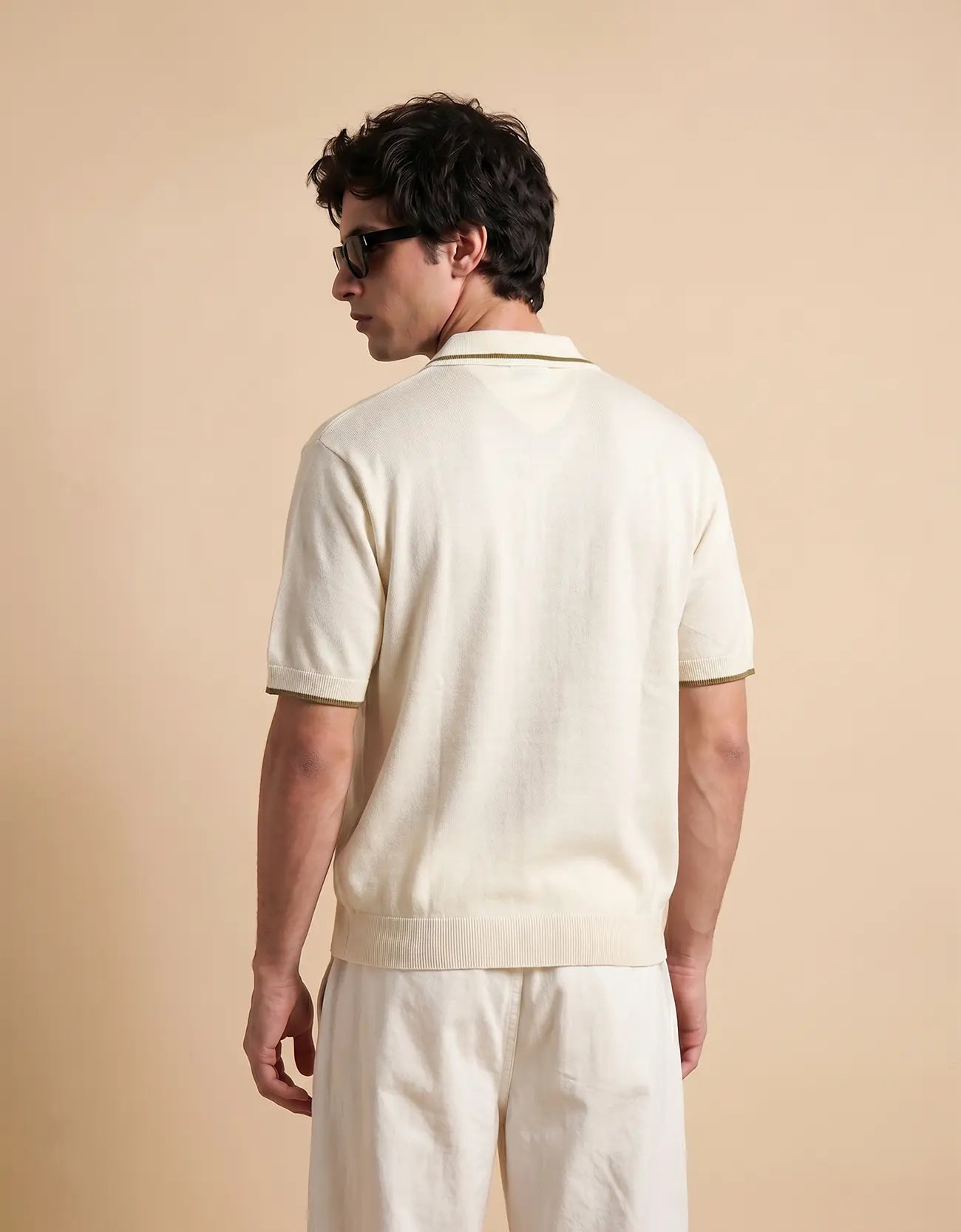 MEN'S RIBBED KNIT POLO SHIRT