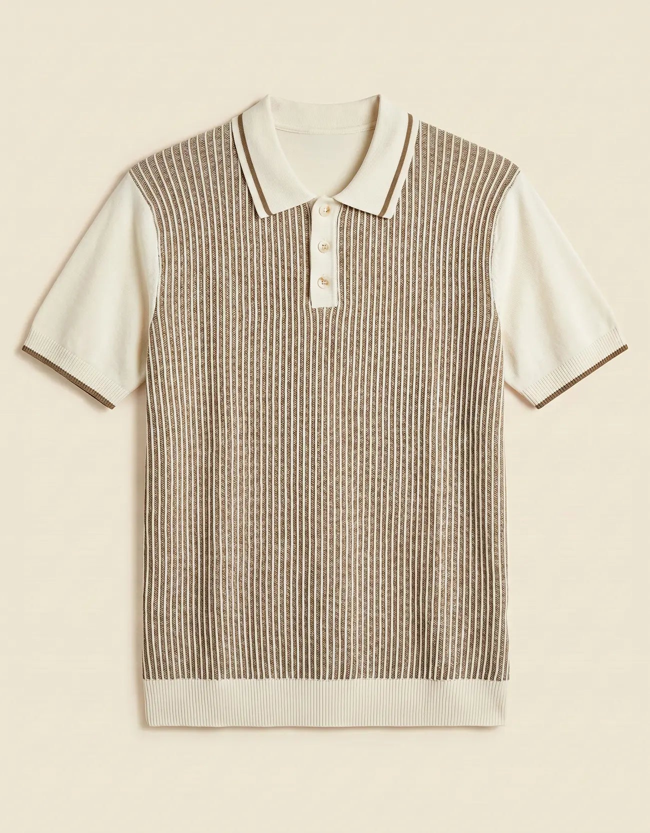 MEN'S RIBBED KNIT POLO SHIRT