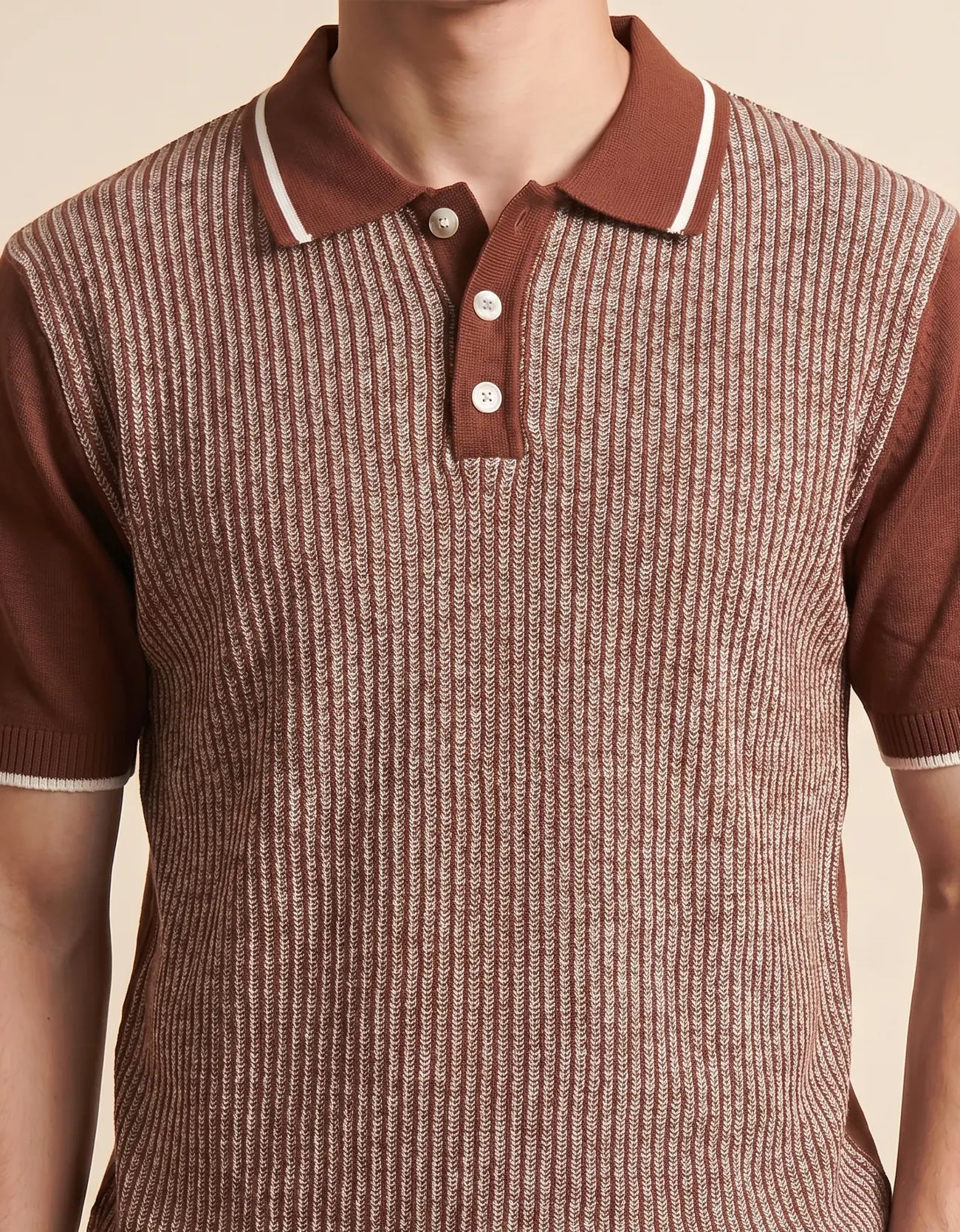 MEN'S RIBBED KNIT POLO SHIRT