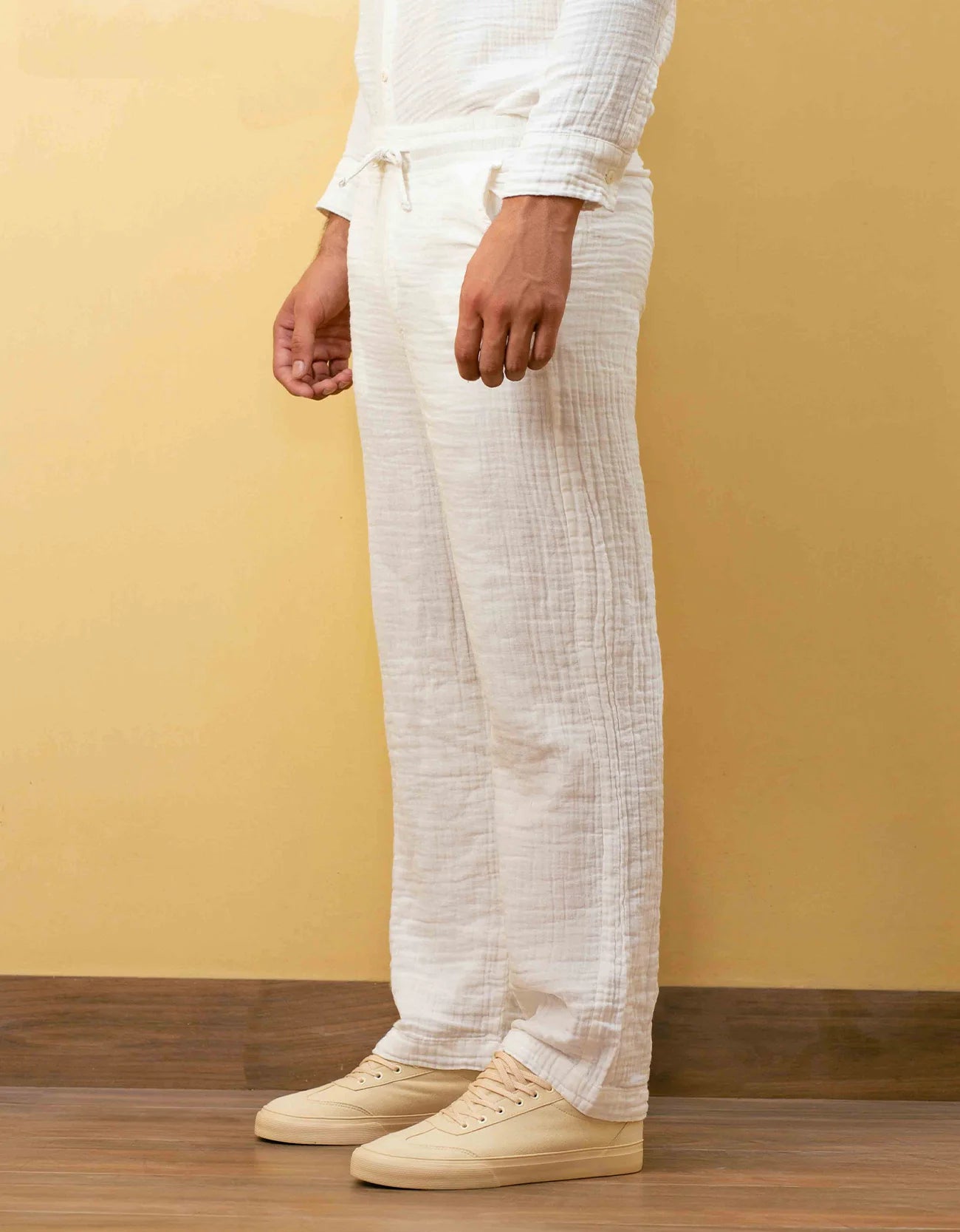 RELAXED FIT MUSLIN TROUSER