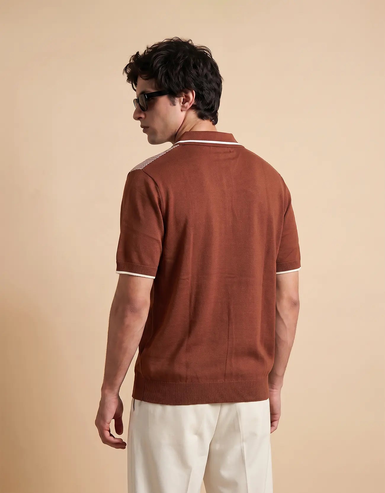 MEN'S RIBBED KNIT POLO SHIRT