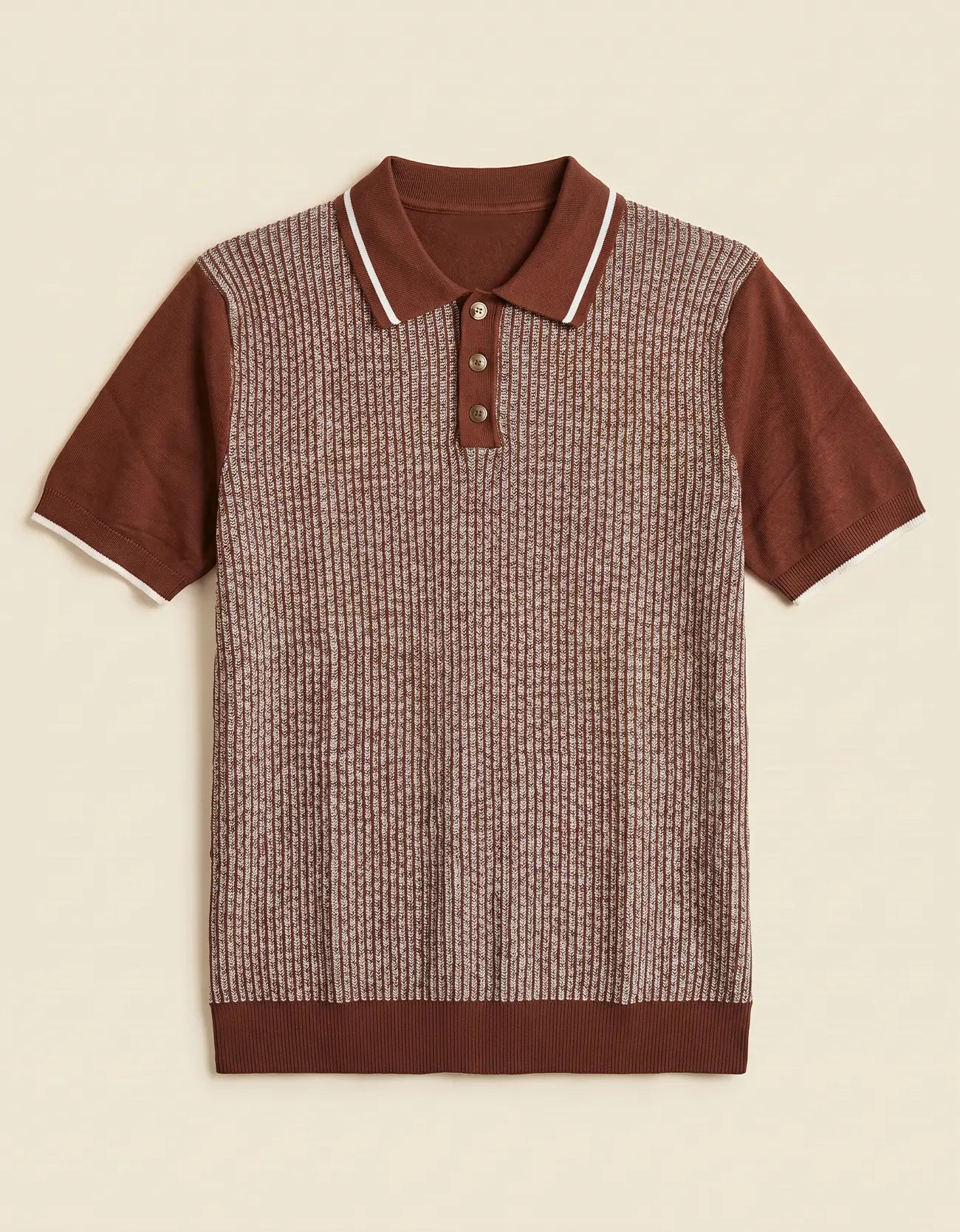 MEN'S RIBBED KNIT POLO SHIRT