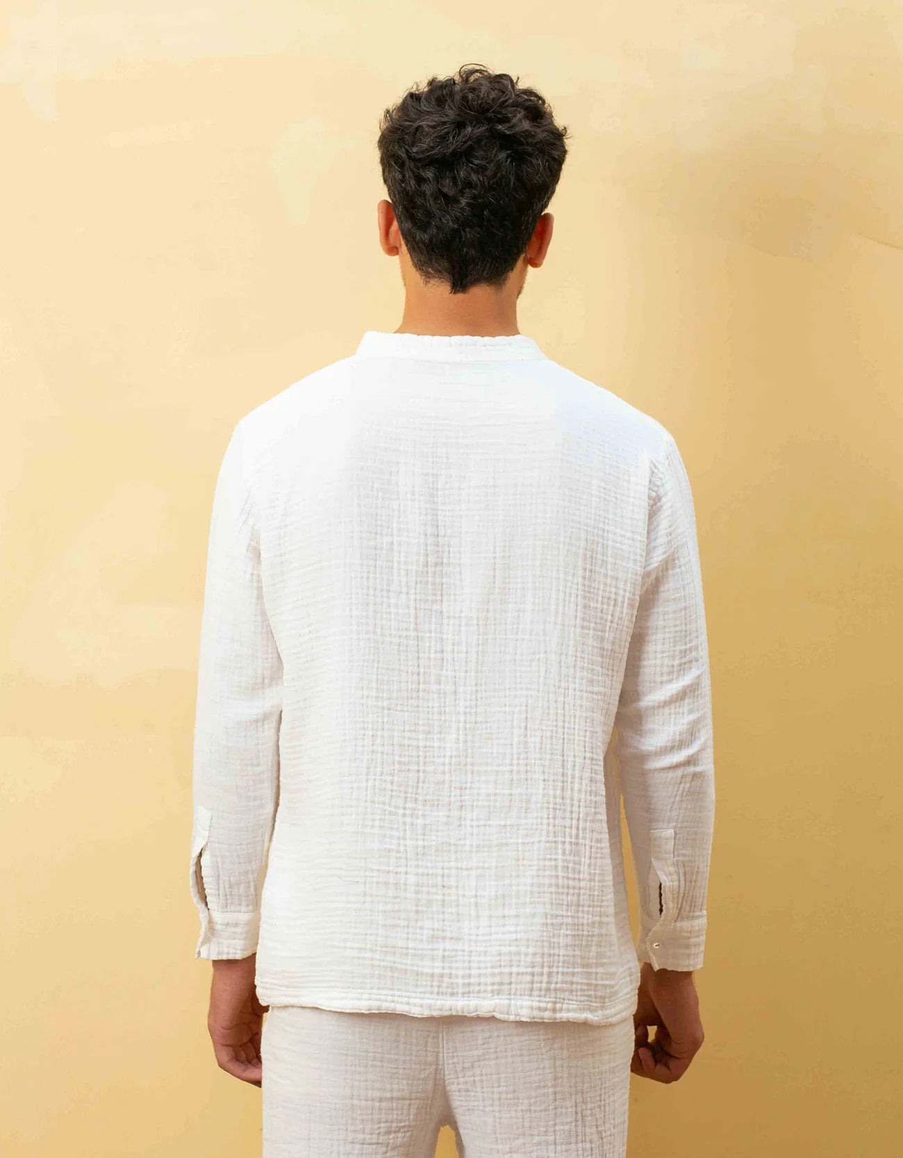 MUSLIN MANDARIAN COLLAR SHIRT