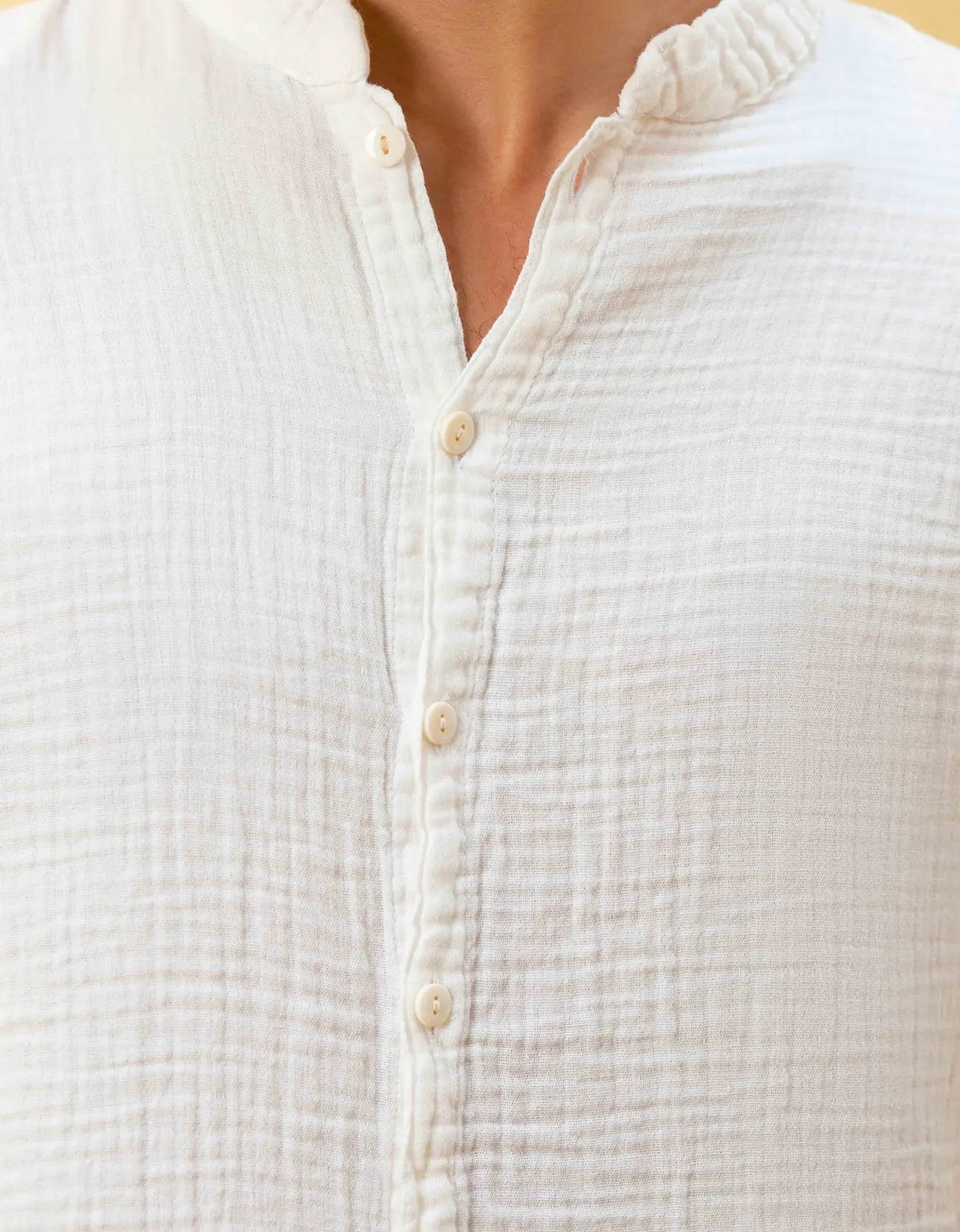 MUSLIN MANDARIAN COLLAR SHIRT