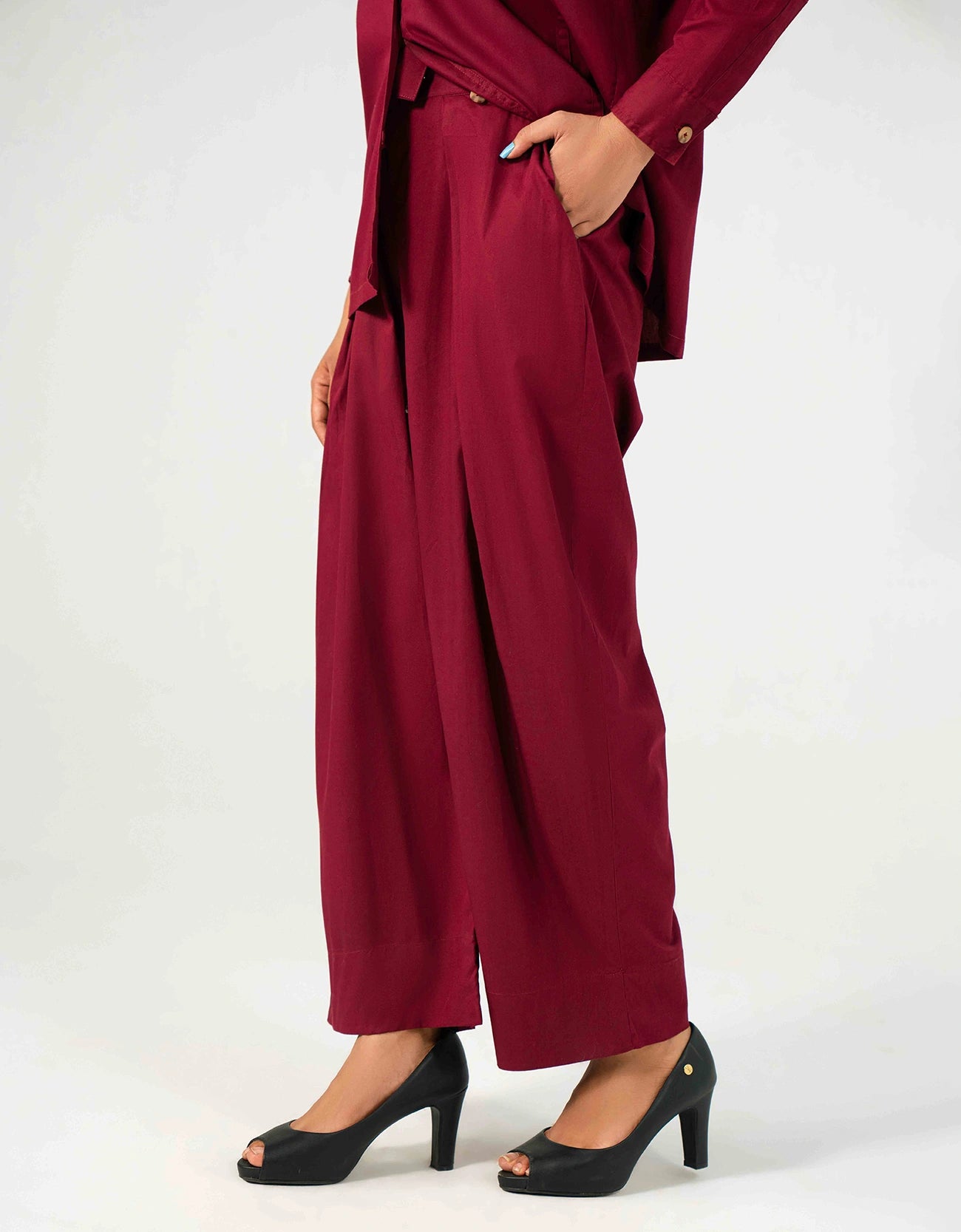 POPLIN FOLDED PANEL PANT