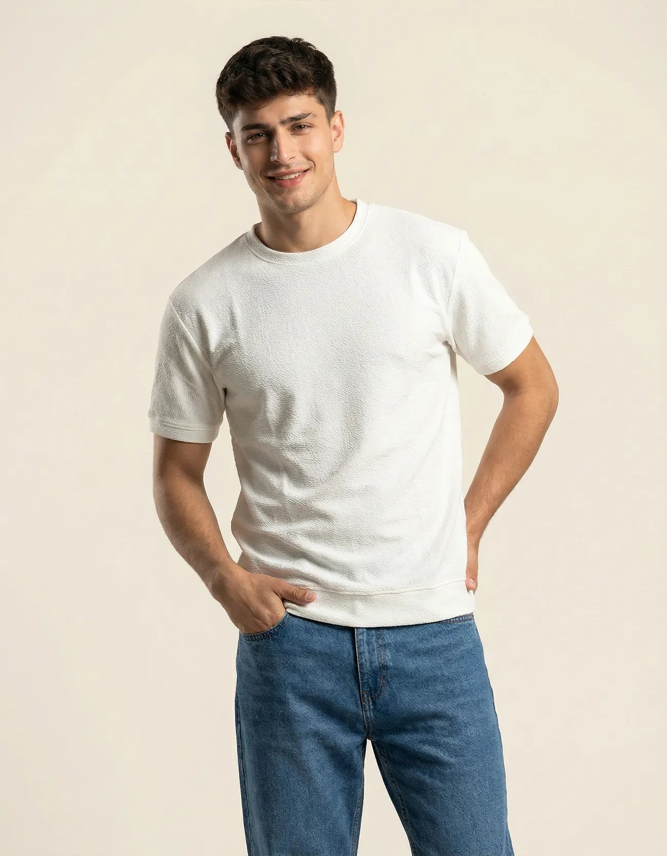 CLASSIC TEXTUTURED CREW NECK