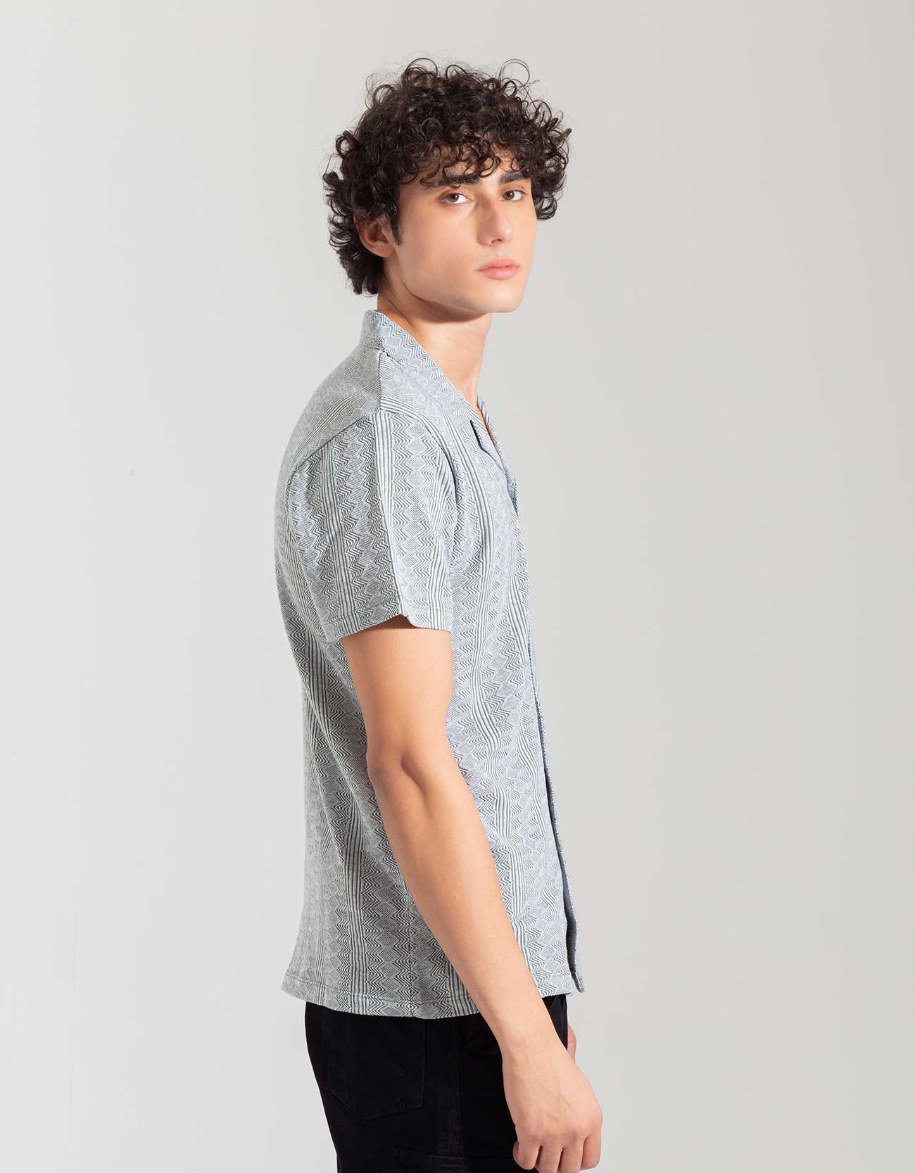 JACQUARD BUTTONDOWN SAFARI SHIRT