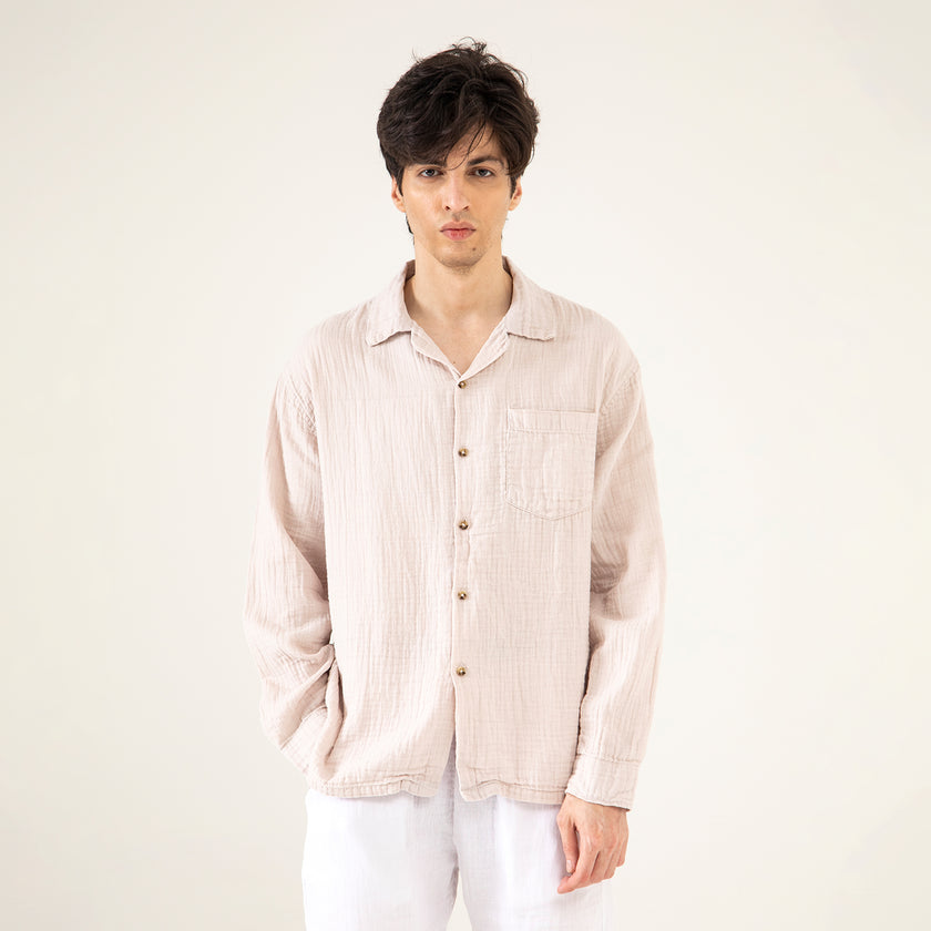 MUSLIN CAMP COLLAR SHIRT