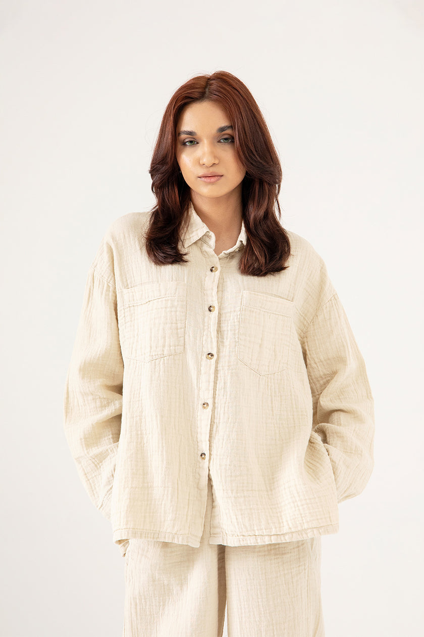 MUSLIN PATCH POCKET SHIRT