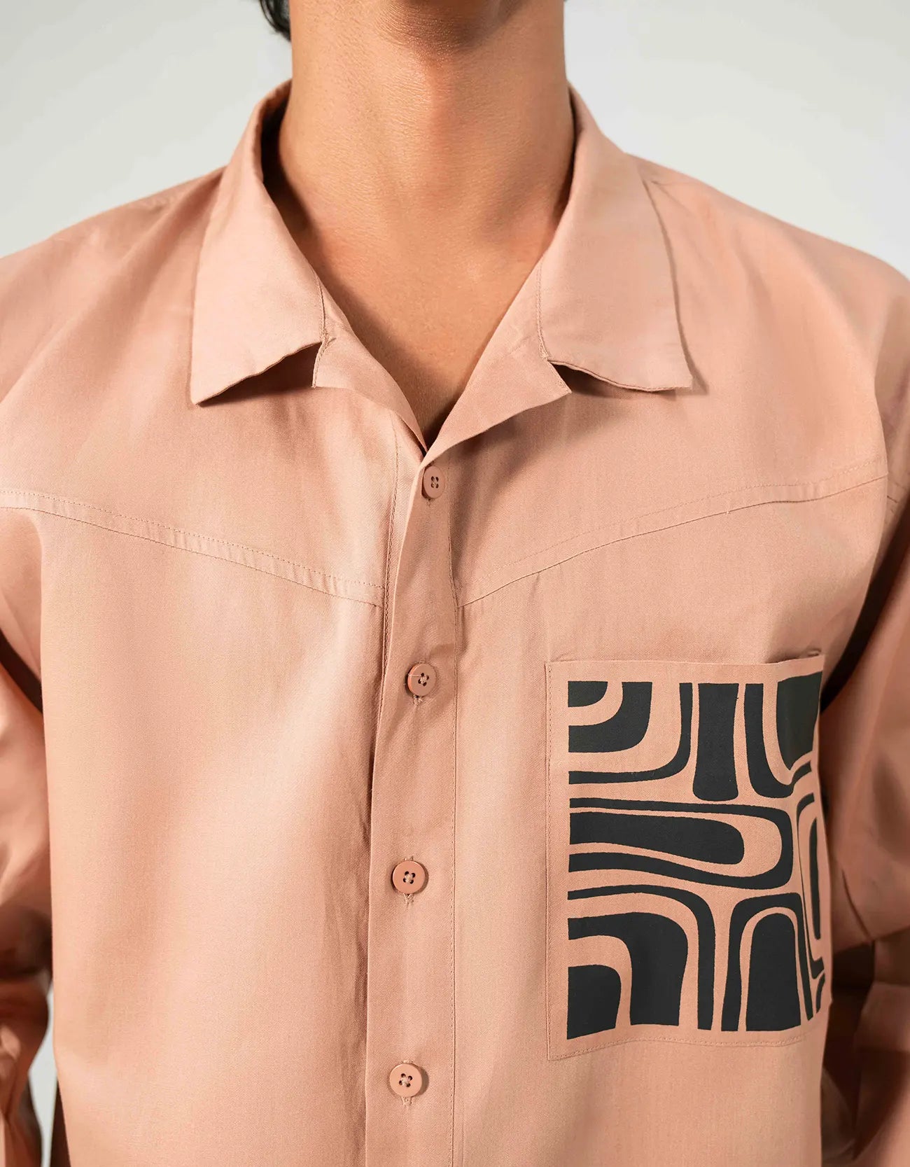 POPLIN PRINTED POCKET SHIRT