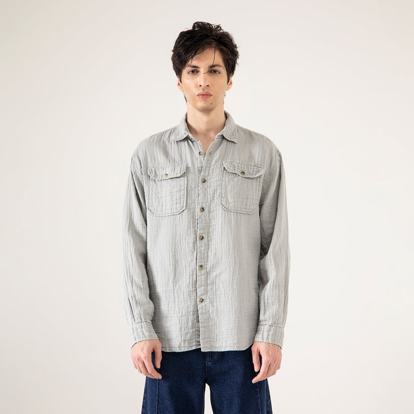 MUSLIN FLAP POCKET SHIRT