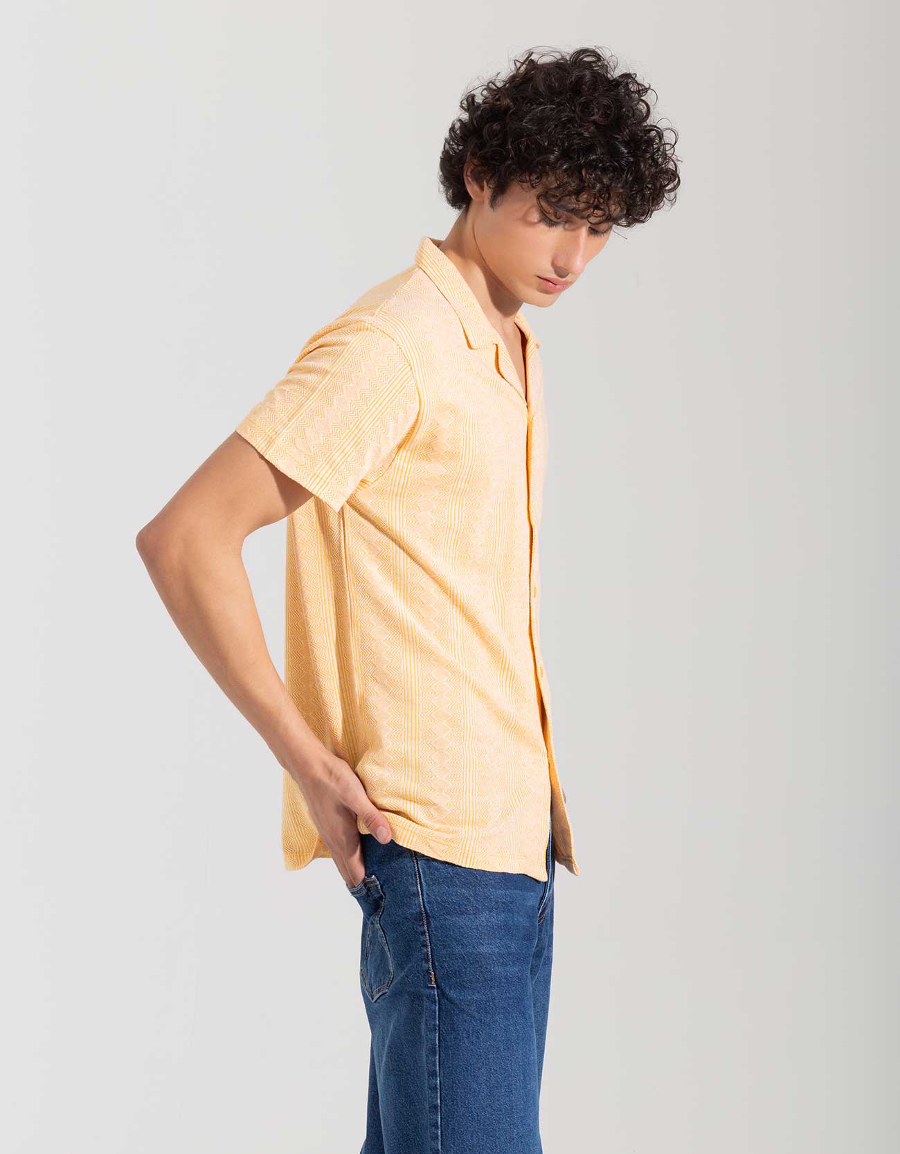 JACQUARD BUTTONDOWN SAFARI SHIRT