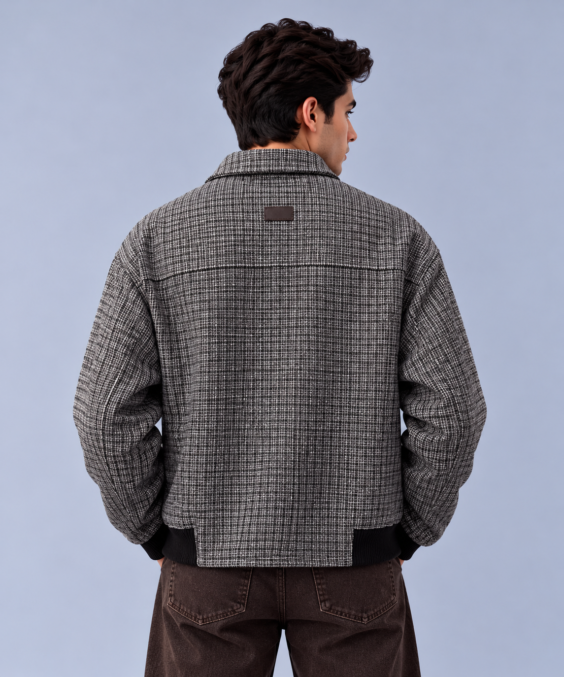 HARRINGTON CHECK JACKET - Grey