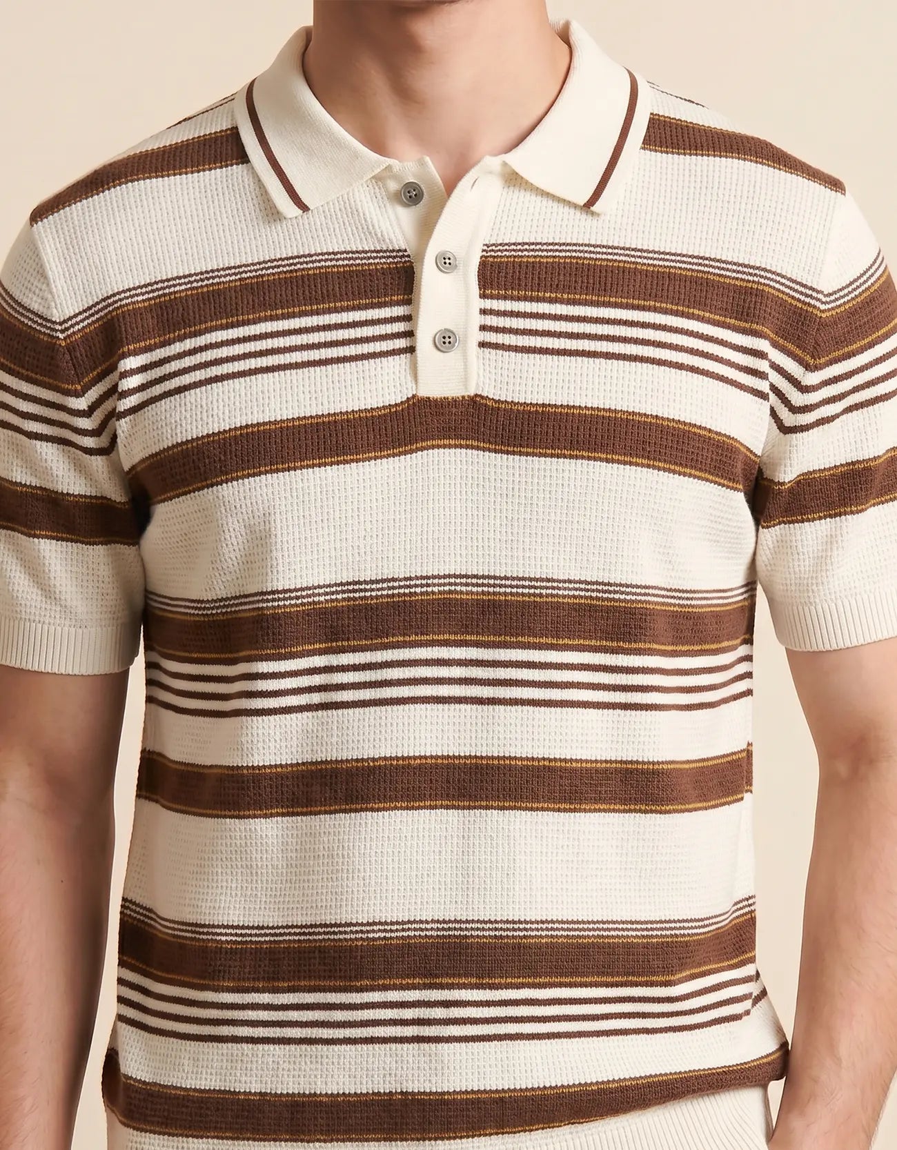 MEN'S STRIPED KNIT POLO