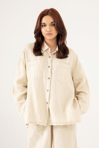 MUSLIN PATCH POCKET SHIRT