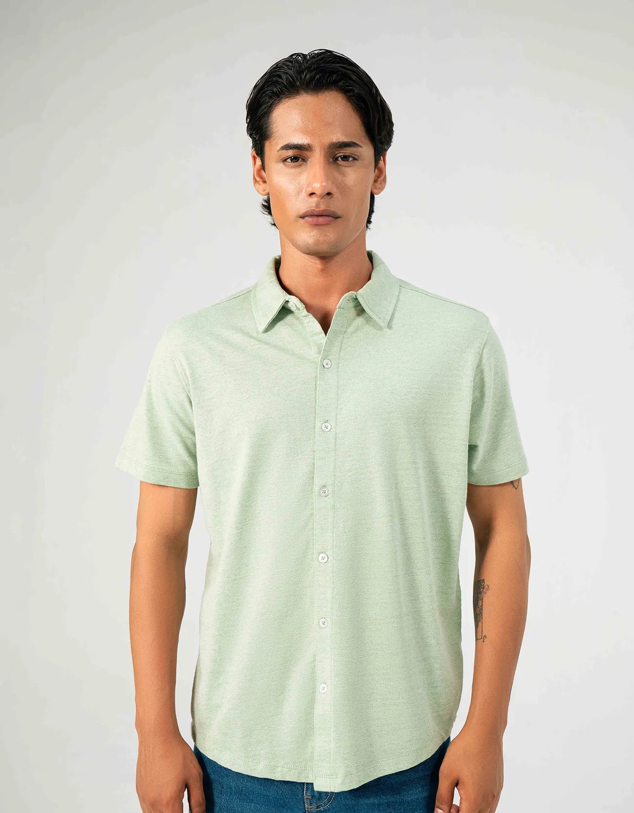 KNITTED BUTTON UP SHIRT