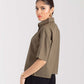 CROPPED PATCH POCKET SHIRT