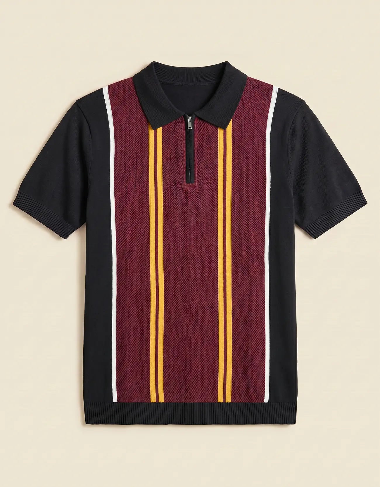 MEN'S ZIPER KNIT POLO SHIRT