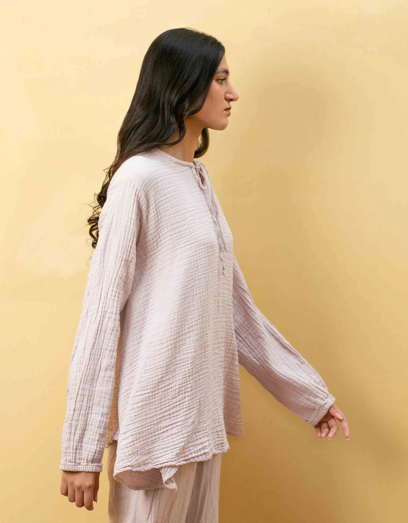 MUSLIN FLARED A-LINE TOP