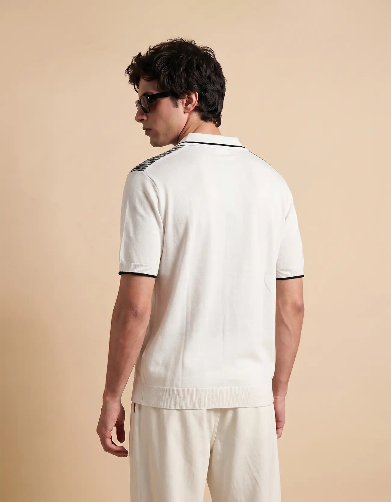 MEN'S RIBBED KNIT POLO SHIRT