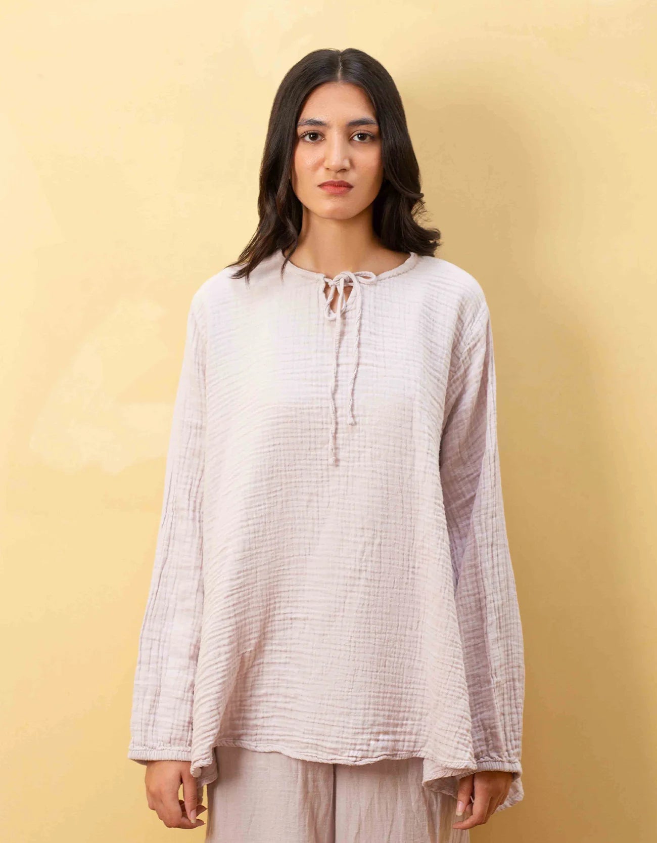 MUSLIN FLARED A-LINE TOP