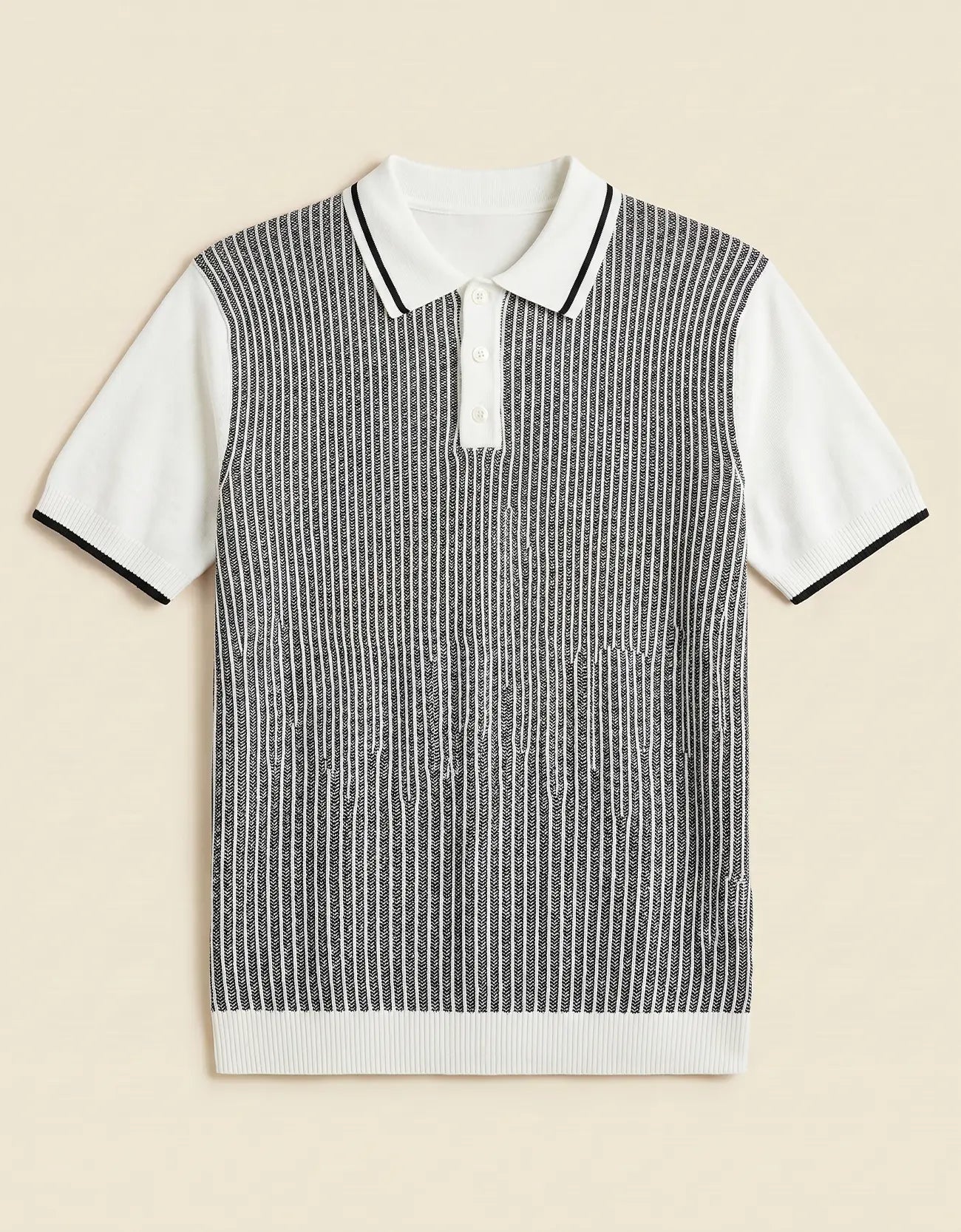 MEN'S RIBBED KNIT POLO SHIRT