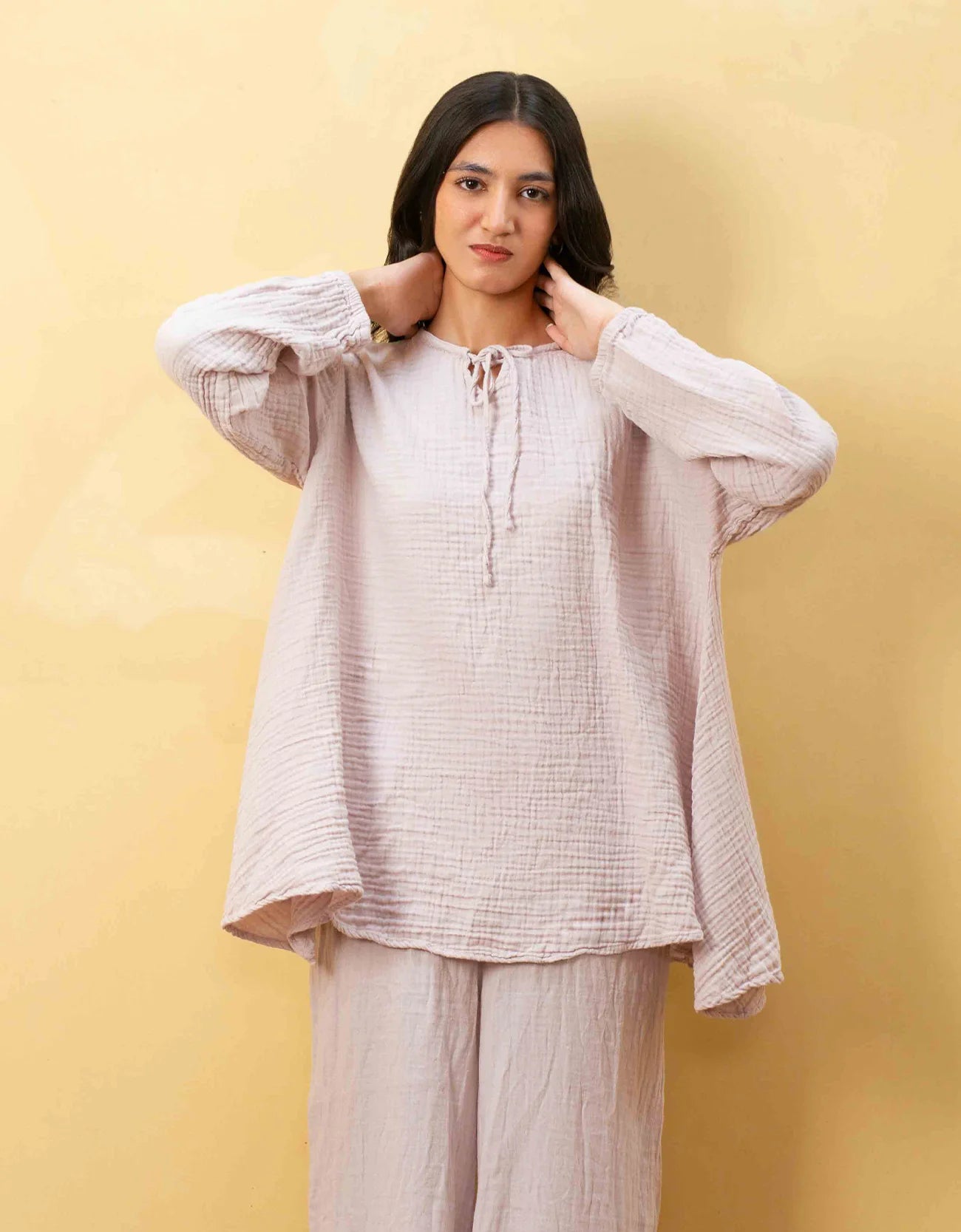 MUSLIN FLARED A-LINE TOP