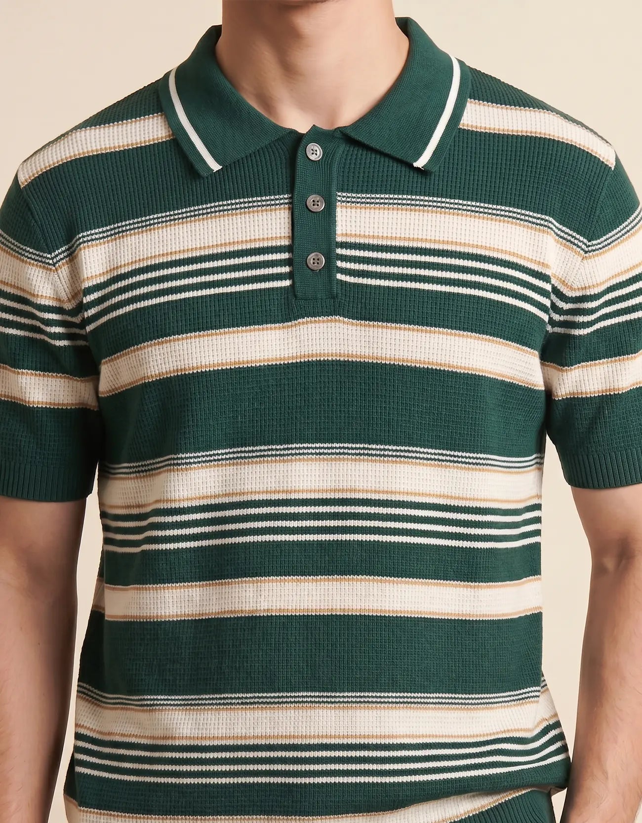 MEN'S STRIPED KNIT POLO