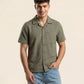 CROCHET CAMP COLLAR SHIRT
