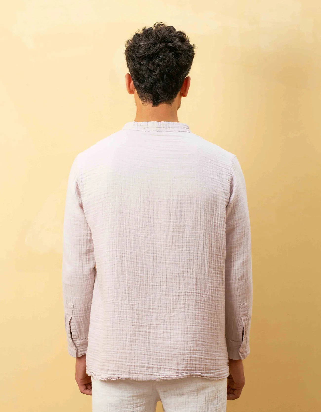 MUSLIN MANDARIAN COLLAR SHIRT